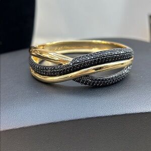 Belleza Gold and Black Crystal Women's Bracelet